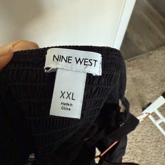 Nine West Womens Cross Front Halter Top XXL Black Grunge Whimsigoth Capsule - Picture 3 of 5